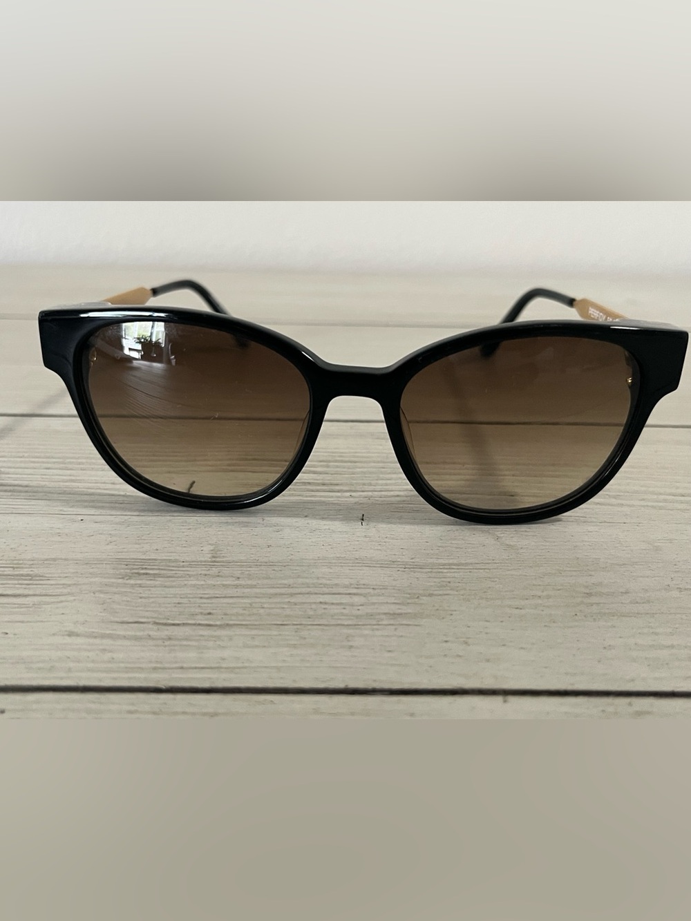 Thierry Lasry Perfidy Sunglasses 56 17 101 Black Frame Brown Lenses EUC
